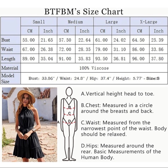 NEW CLASSIC BLACK HALTER DRESSw/Tags, Never been worn, Med. - Picture 7 of 16